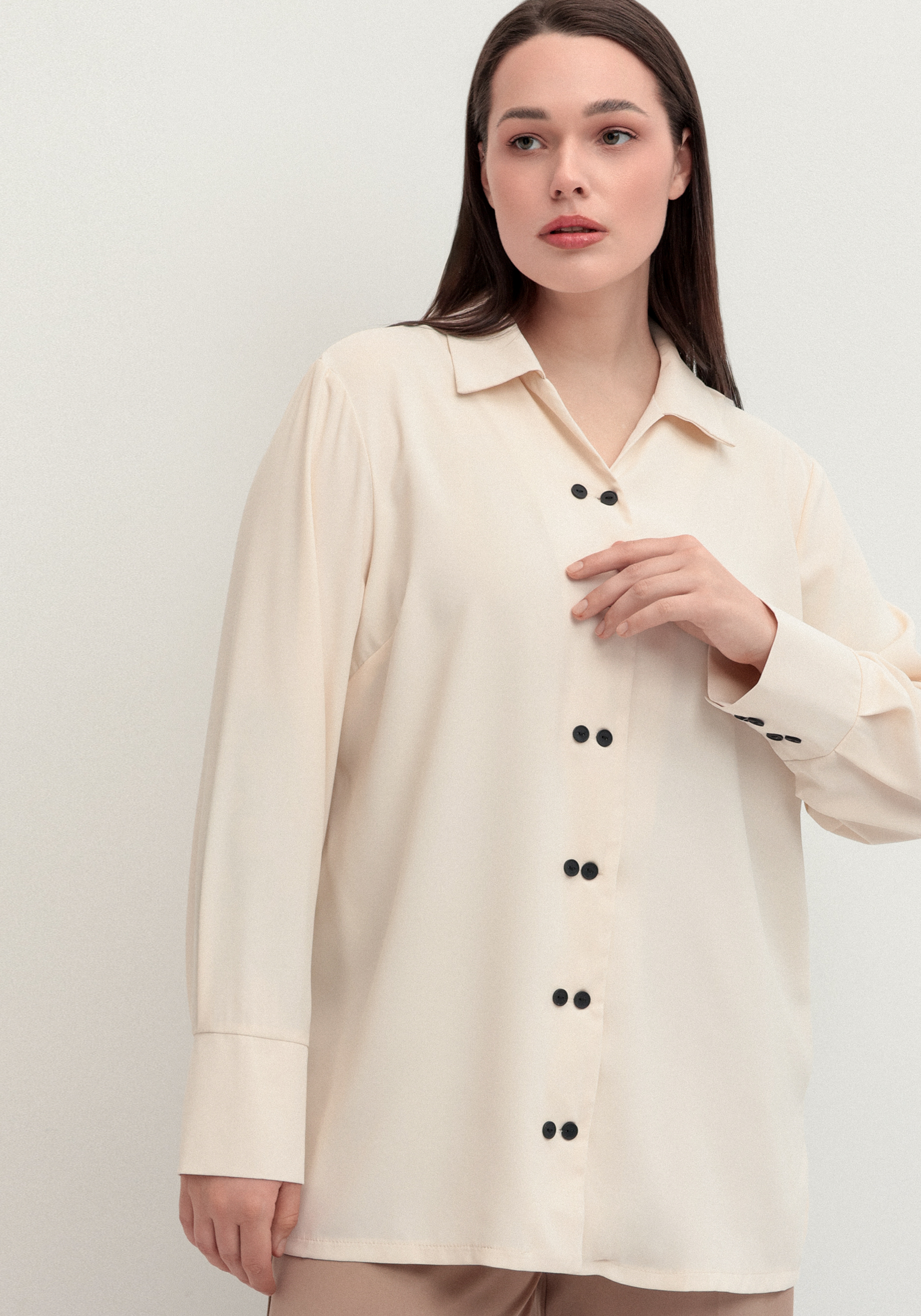 Рубашка с контрастными пуговицами 1199₽