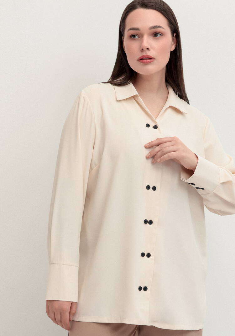 Рубашка с контрастными пуговицами шир.  750, рис. 10