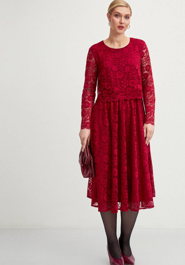 Платье из гипюра с отрезной кокеткой шир.  750, рис. 1