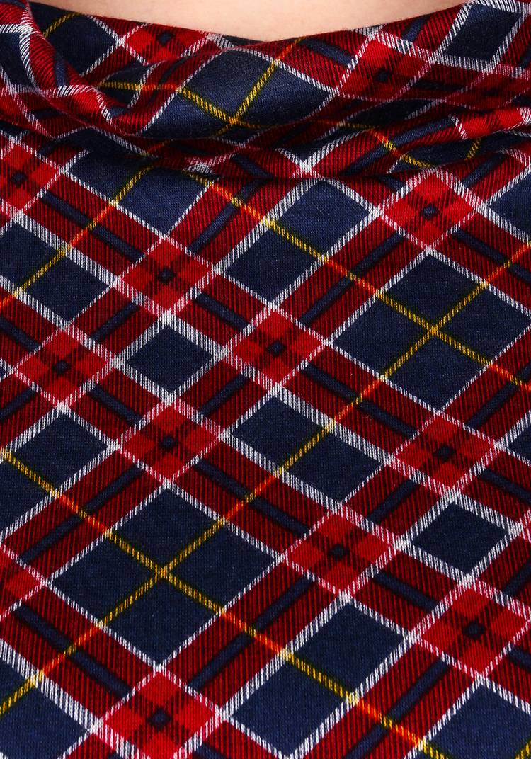 Платье в клетку с карманами из эко-кожи шир.  750, рис. 5