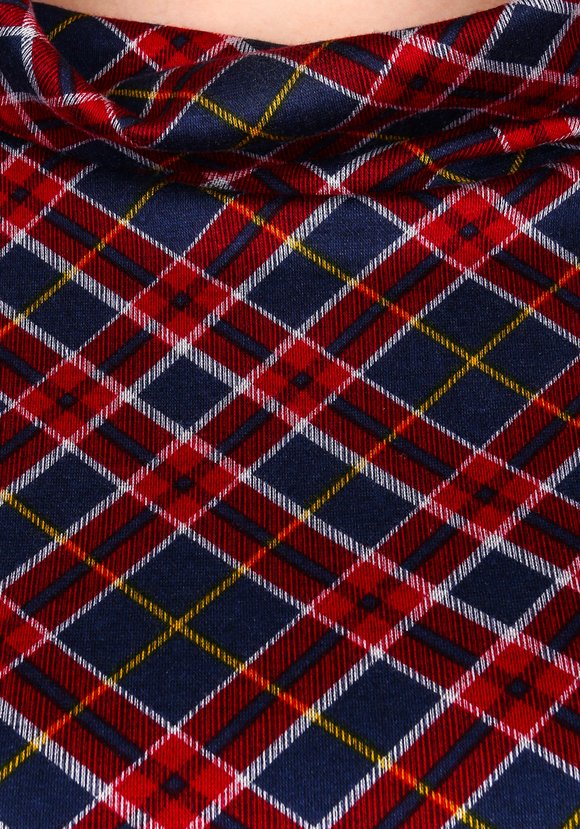 Платье в клетку с карманами из эко-кожи шир.  580, рис. 5