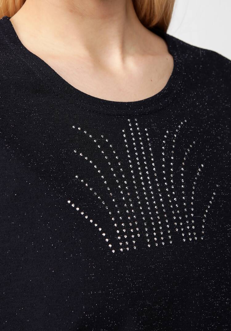 Блуза с метанитью и декором на груди шир.  750, рис. 5