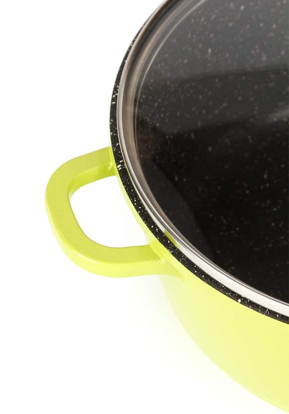 Кастрюля цветная, со стеклянной крышкой шир.  580, рис. 8