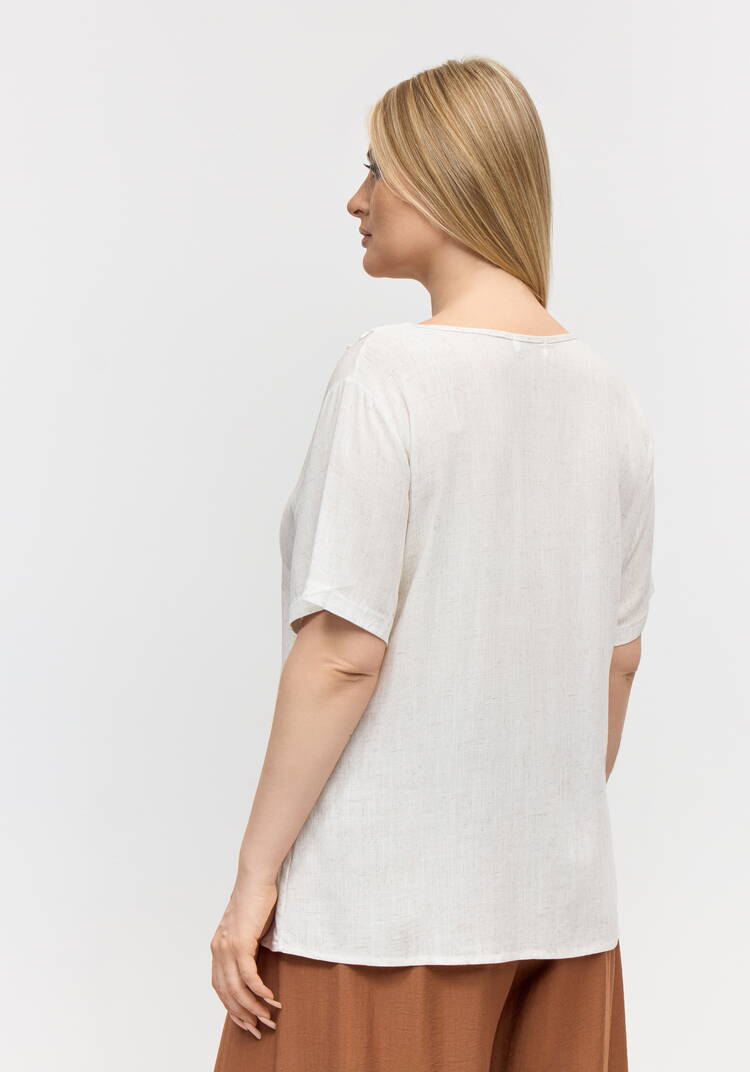 Блуза с кружевной отделкой свободного кроя шир.  750, рис. 3