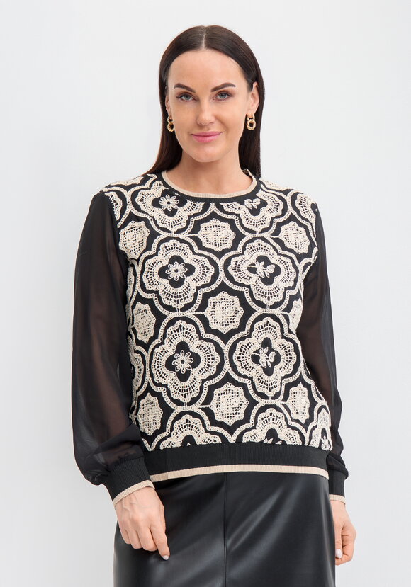 Джемпер с изящным узором шир.  580, рис. 4