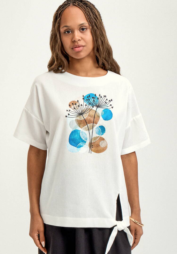 Блуза с принтом изо льна шир.  750, рис. 12