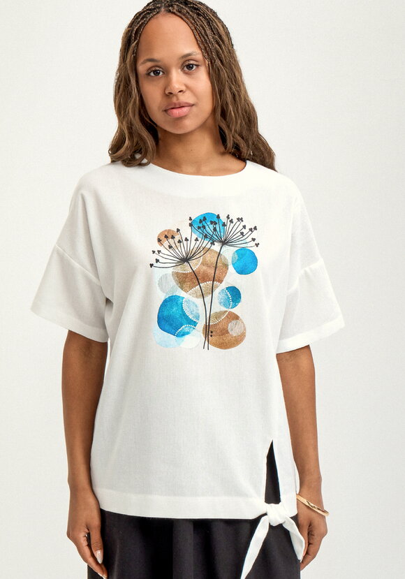 Блуза с принтом изо льна шир.  580, рис. 12