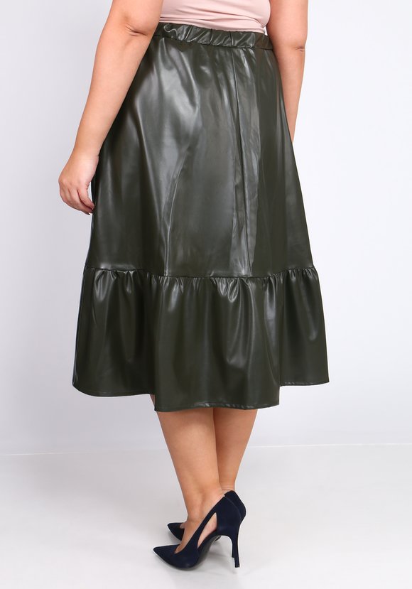 Юбка с воланом из эко-кожи шир.  580, рис. 10