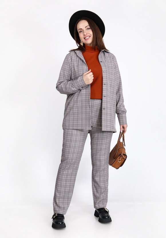 Рубашка прямого силуэта в клетку шир.  580, рис. 7