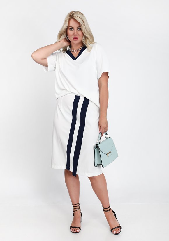 Блузка с контрастной планкой шир.  580, рис. 1