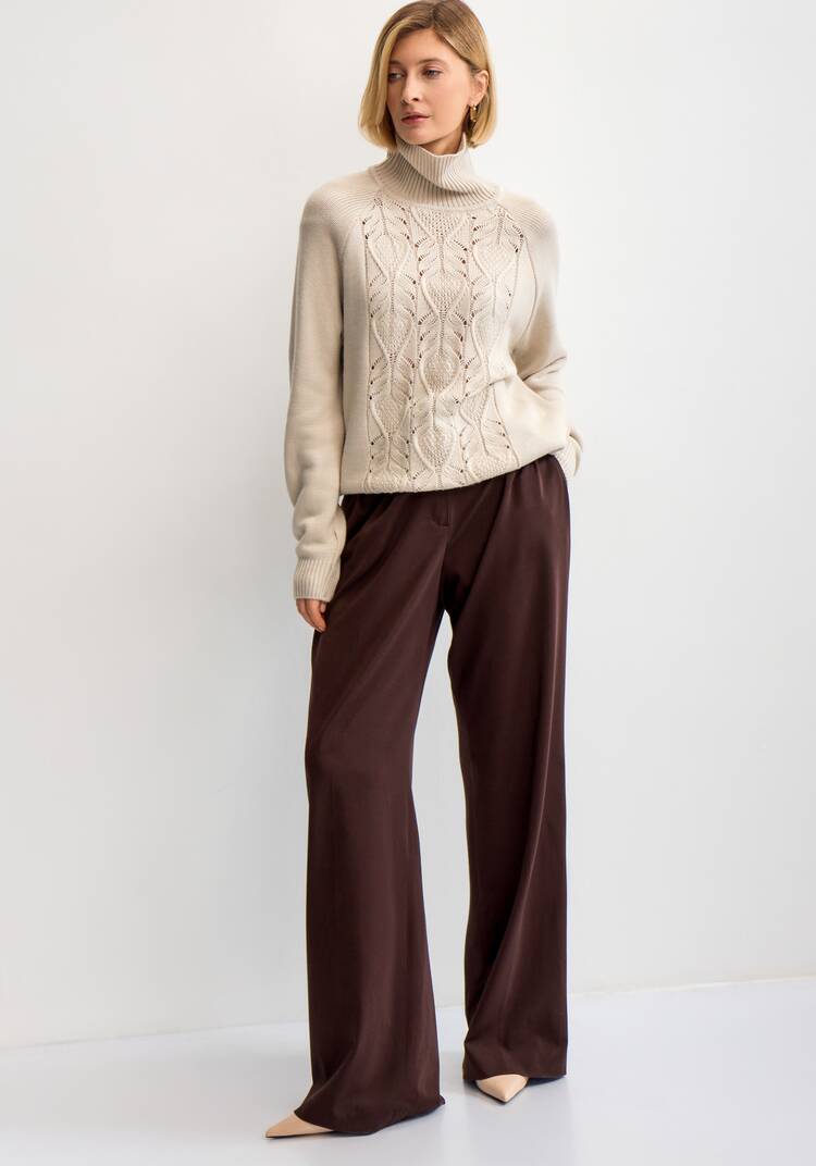 Свитер с ажурным рисунком шир.  750, рис. 36