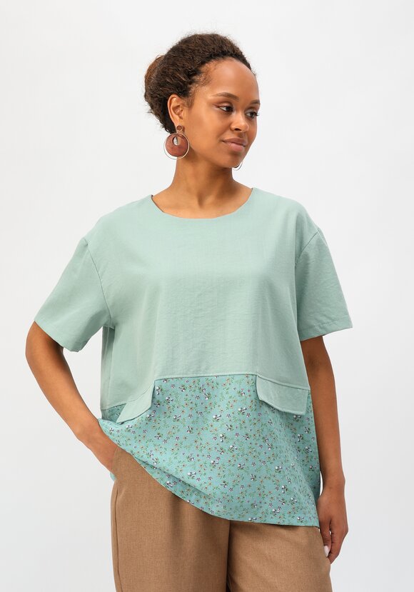 Блуза свободного кроя с дизайнерским кроем шир.  580, рис. 15