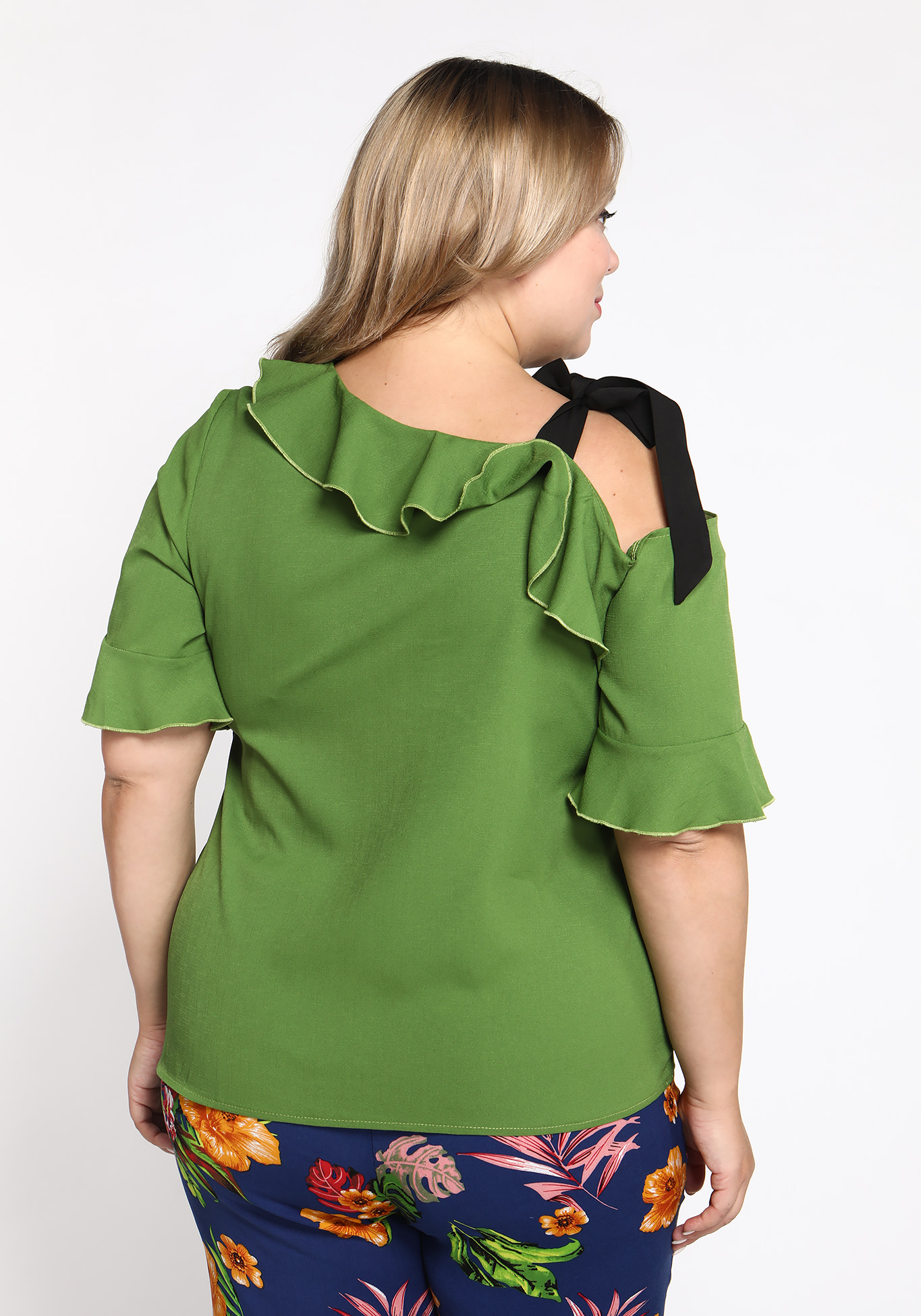 Блузка "Дивный уикенд" Bianka Modeno, размер 48, цвет зелёный - фото 3