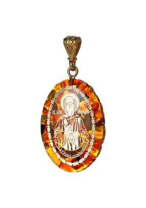 Подвеска-иконка из янтаря