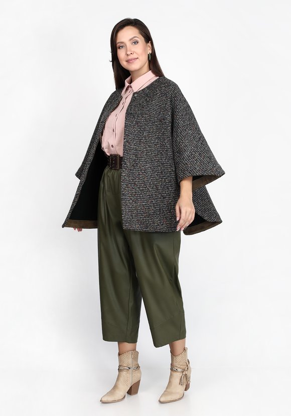 Пальто-пончо из вязаного джерси шир.  580, рис. 7