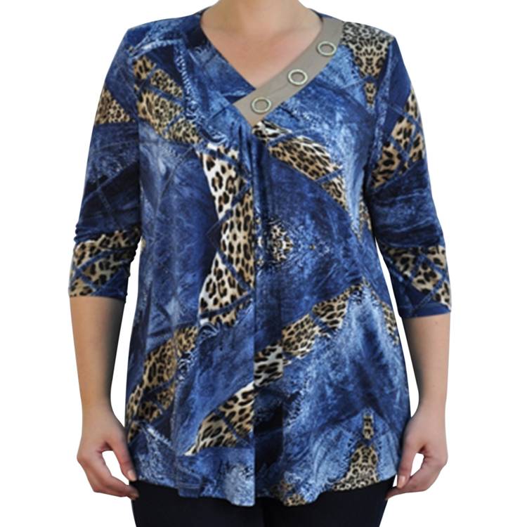 Блуза с леопардовыми вставками шир.  750, рис. 1