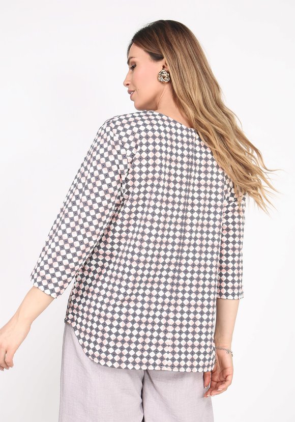 Блуза с длинным рукавом с принтом Ромб шир.  580, рис. 5