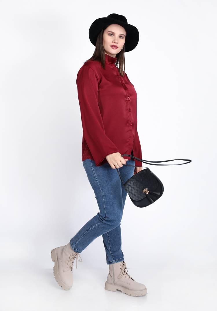 Рубашка с декоративными пуговицами шир.  750, рис. 3