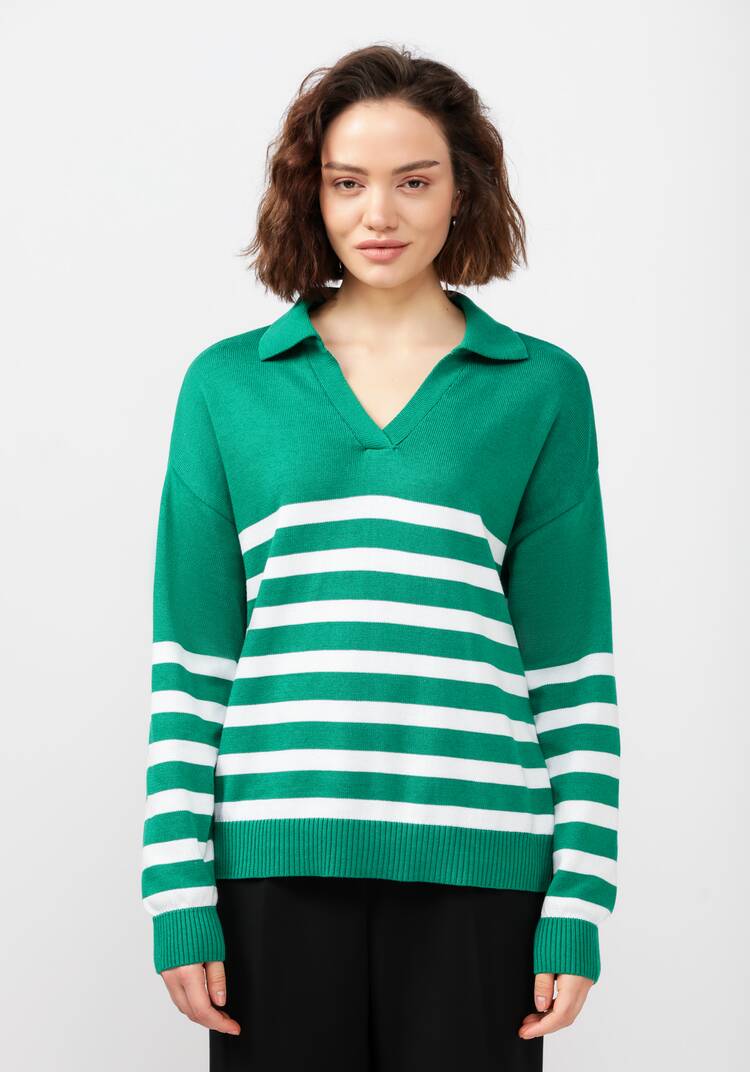 Джемпер поло в полоску шир.  750, рис. 10