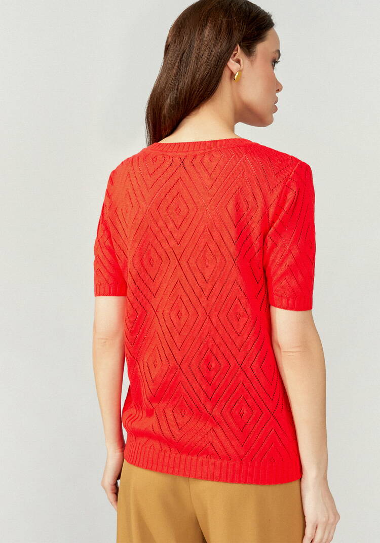 Джемпер с коротким рукавом ажурный шир.  750, рис. 11