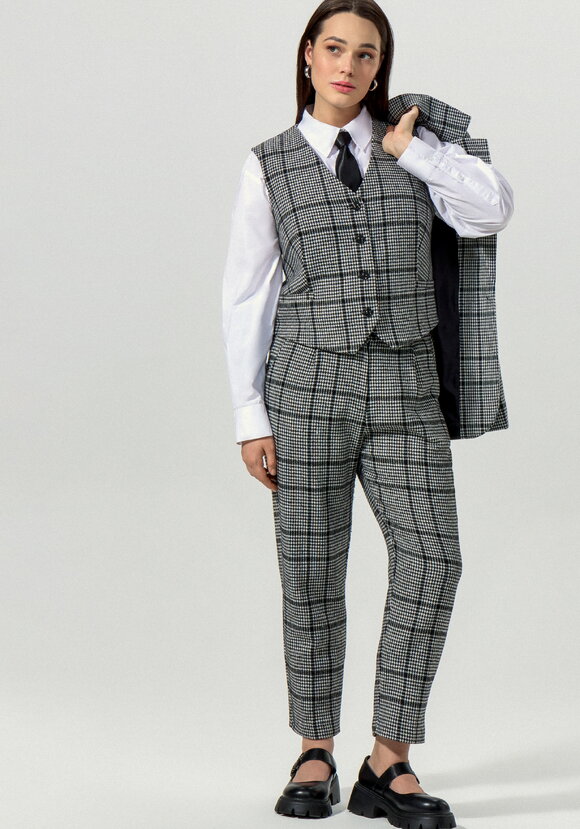 Жилет с принтом клетка шир.  580, рис. 1