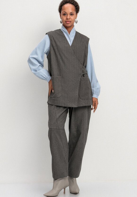 Жилет на запах свободного кроя шир.  580, рис. 5