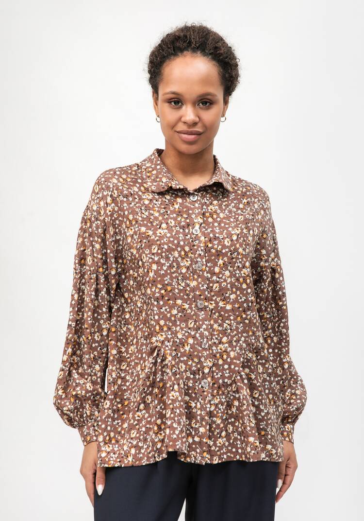 Блуза с круглым воротником на стойке шир.  750, рис. 4