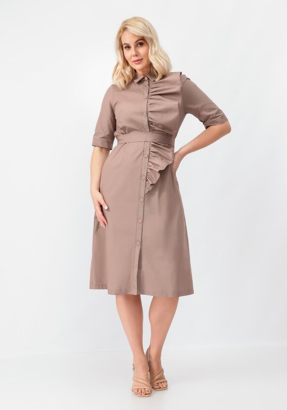 Платье на пуговицах с декоративной сборкой шир.  580, рис. 7