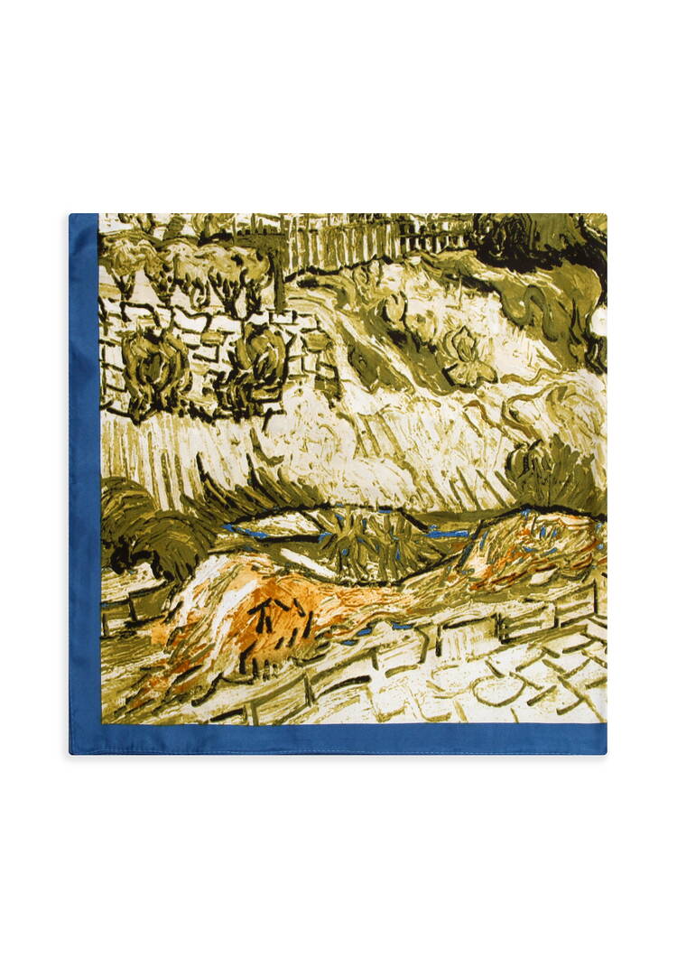 Платок с рисунком пейзажа шир.  750, рис. 9