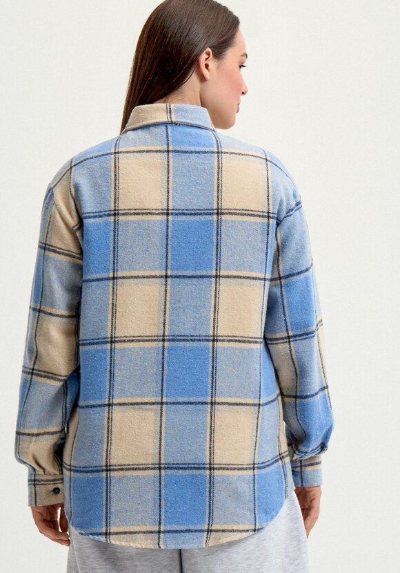 Рубашка в клетку с накладным карманом шир.  580, рис. 35