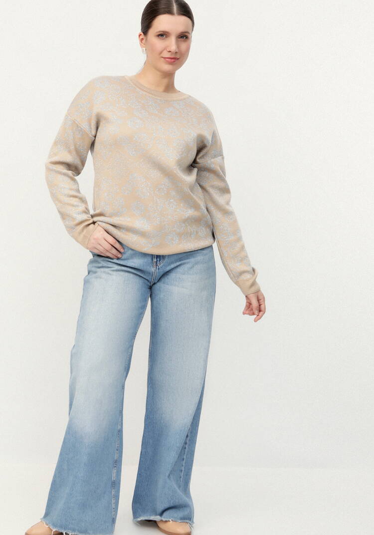 Джемпер с цветочным орнаментом из метанити шир.  750, рис. 14