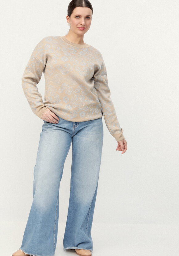 Джемпер с цветочным орнаментом из метанити шир.  580, рис. 14