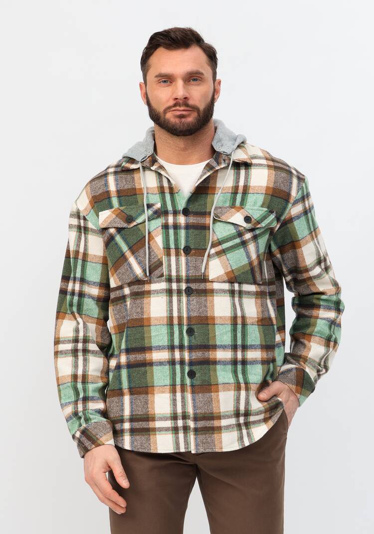 Рубашка с капюшоном в клетку шир.  750, рис. 10