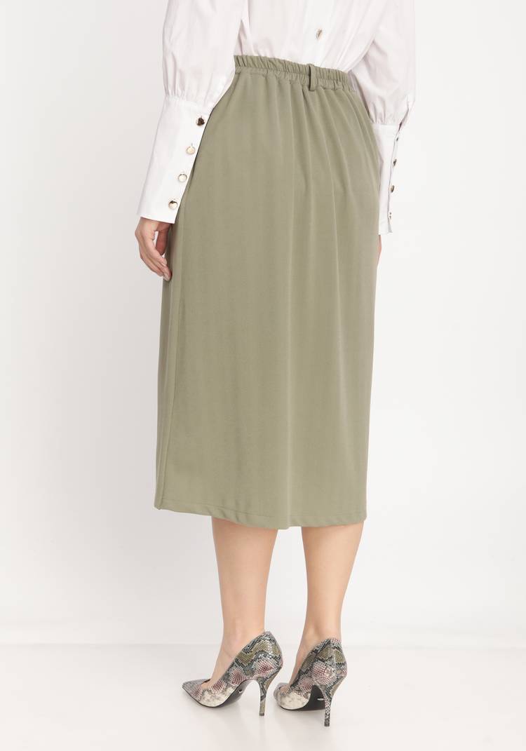 Юбка с декоративными пуговицами и разрезом шир.  750, рис. 7