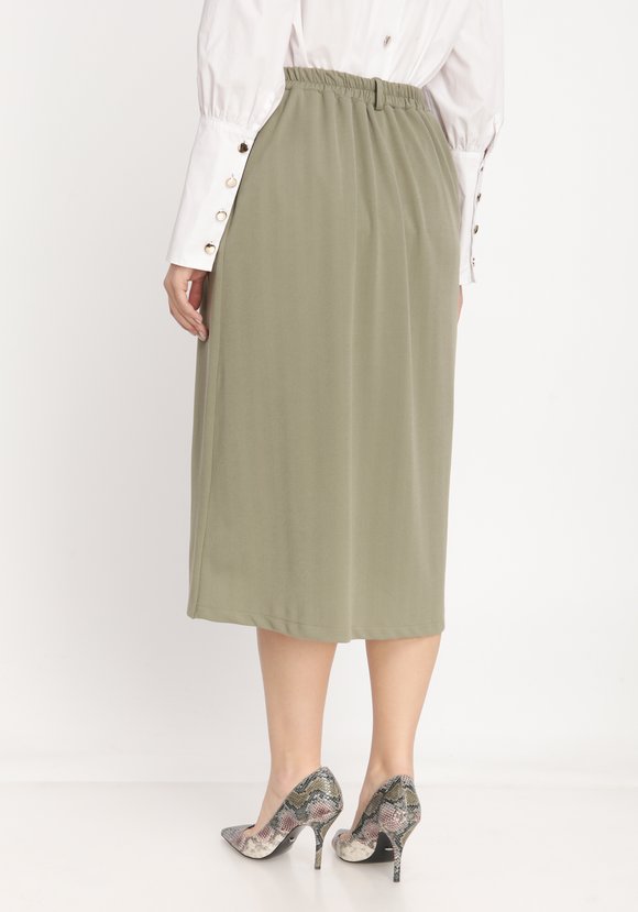 Юбка с декоративными пуговицами и разрезом шир.  580, рис. 7