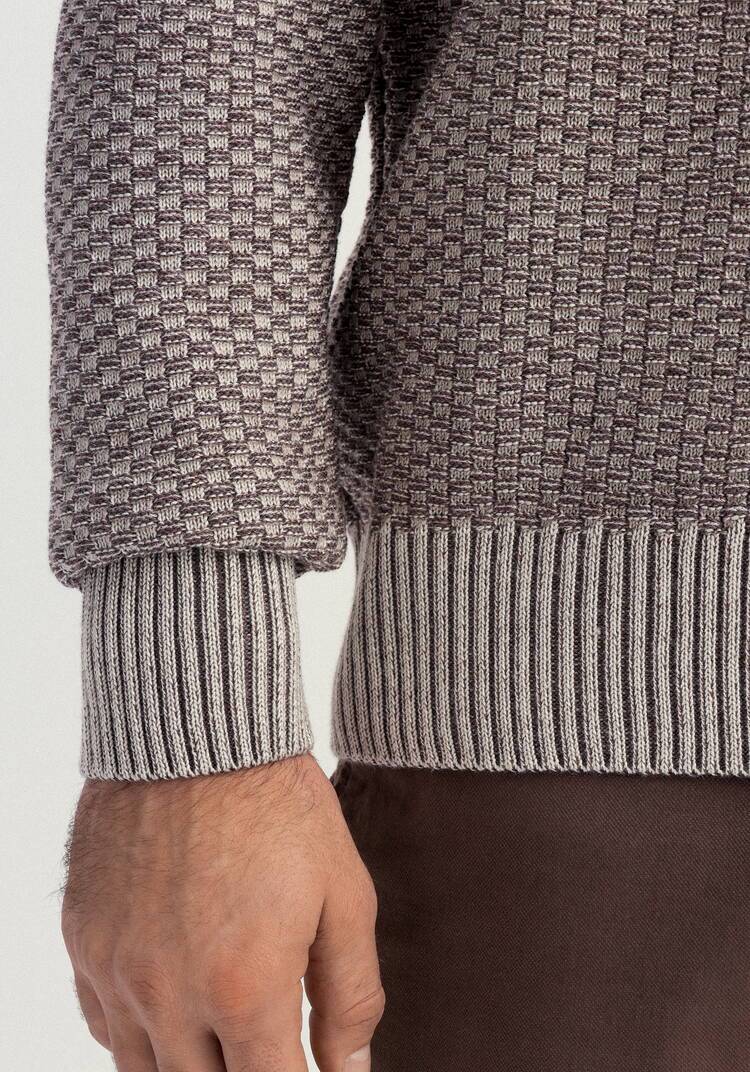 Джемпер с разными типами вязки шир.  750, рис. 4