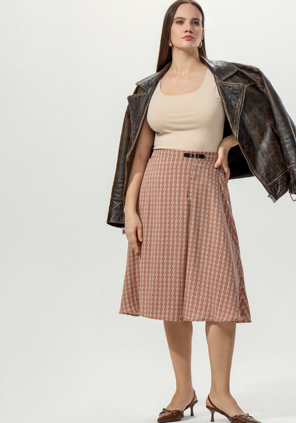 Юбка с принтом на запах шир.  580, рис. 6