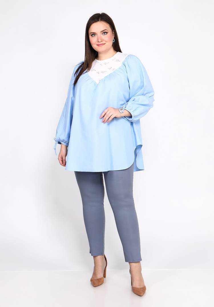 Блуза с вставкой из шитья шир.  750, рис. 11