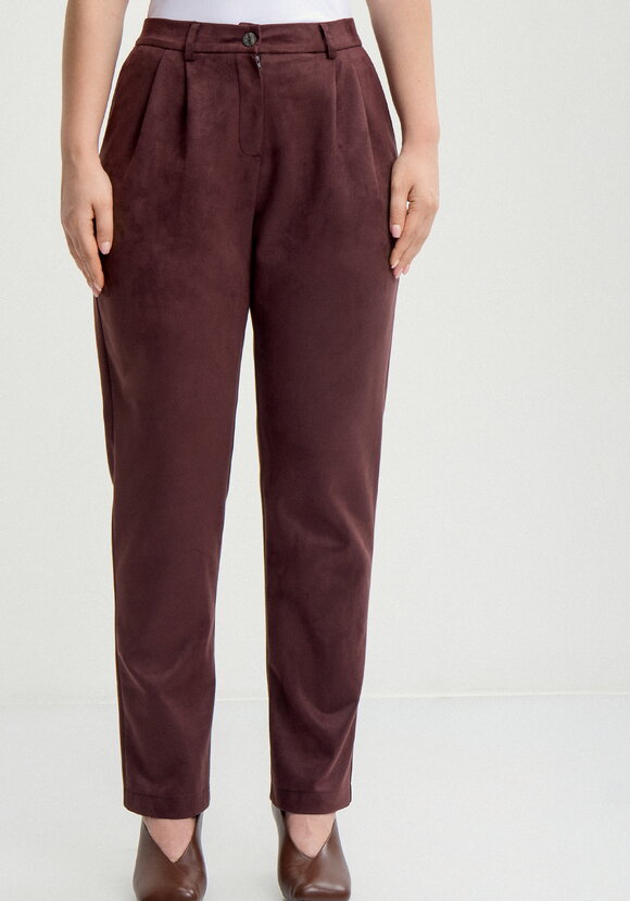 Брюки замшевые, прямые с комфортным поясом шир.  580, рис. 4