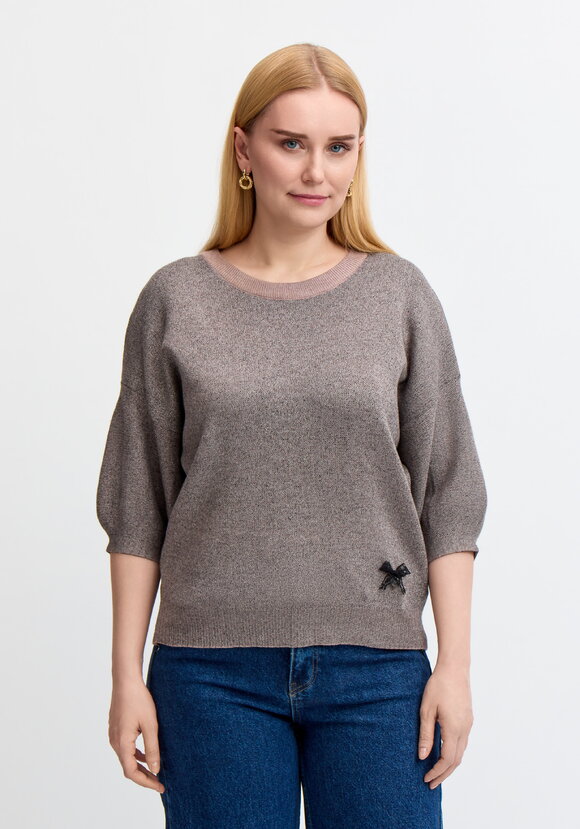 Джемпер с декором и рукавом 3/4 шир.  580, рис. 40