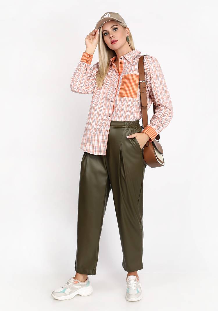 Блуза в клетку на кнопках шир.  750, рис. 8