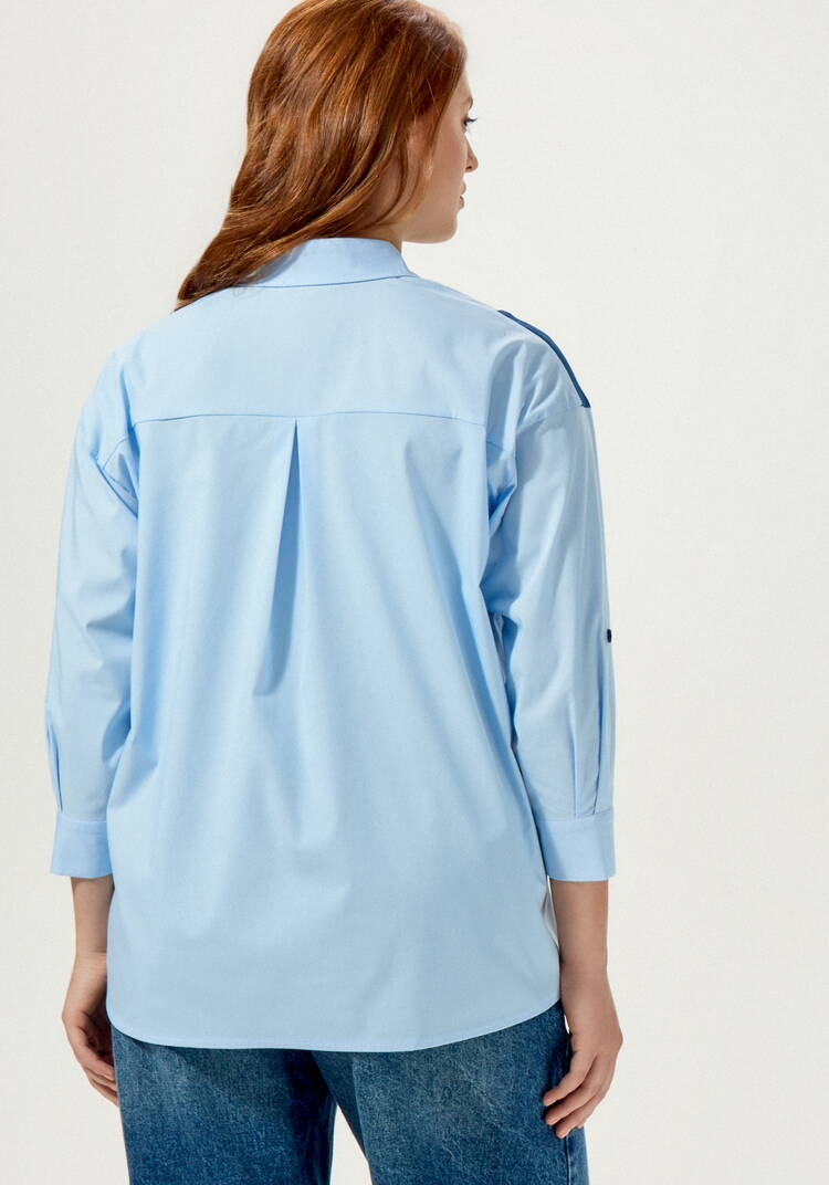 Рубашка свободная с контрастными вставками шир.  750, рис. 10