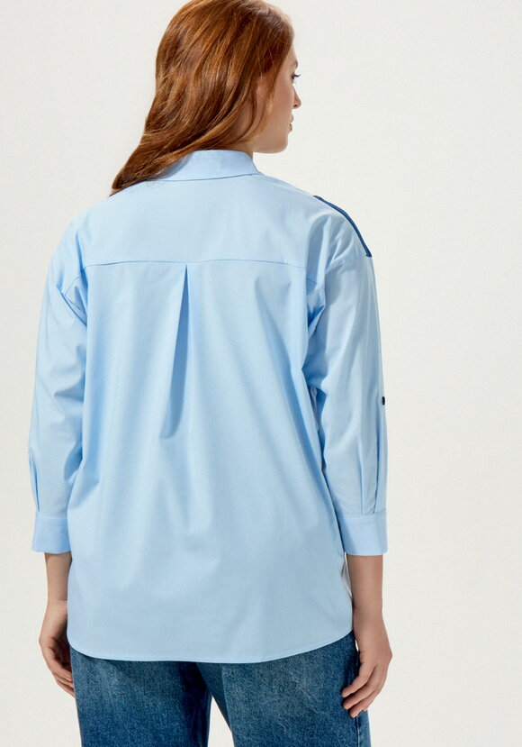 Рубашка свободная с контрастными вставками шир.  580, рис. 10