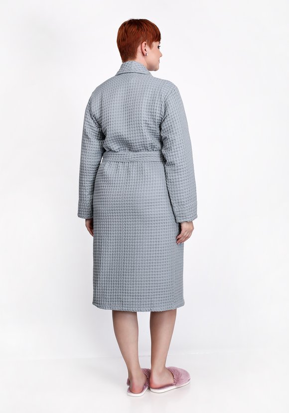Халат вафельный в крупную клетку шир.  580, рис. 9