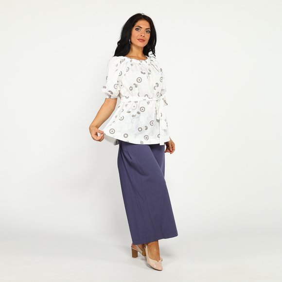 Блуза с поясом и декором Бант шир.  580, рис. 2