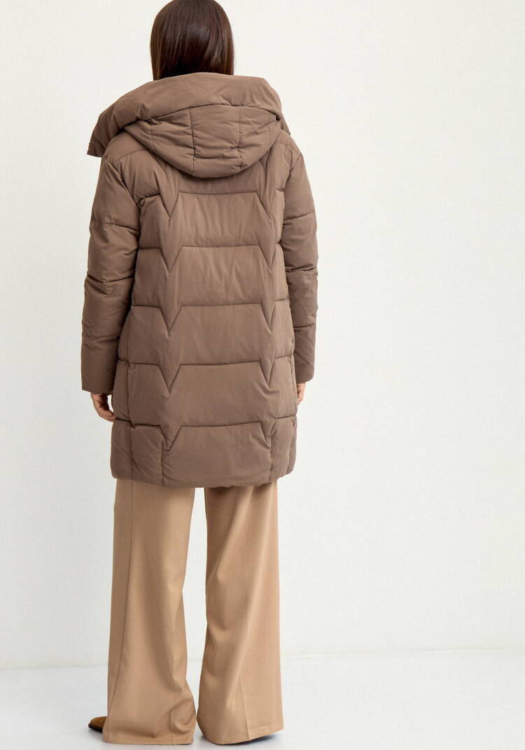 Пальто стеганое с меховой отделкой шир.  750, рис. 3