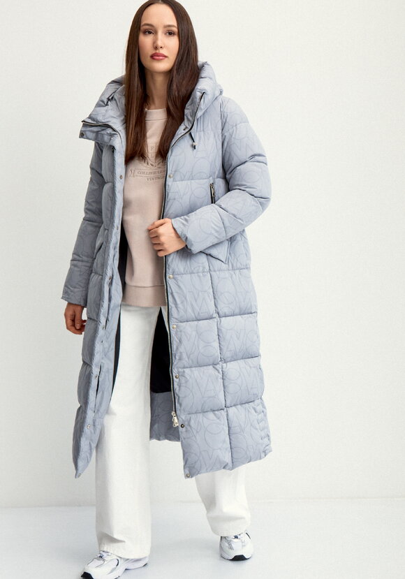 Удлиненный пуховик с капюшоном шир.  580, рис. 4