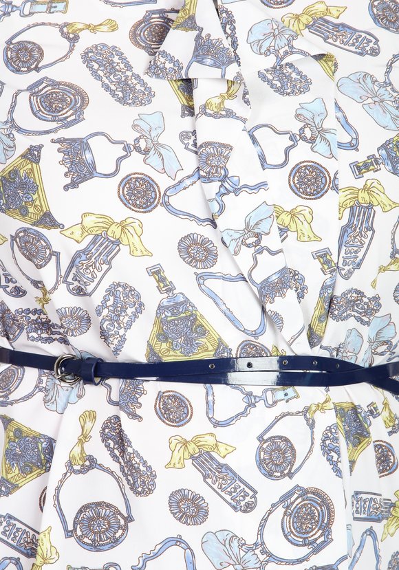 Платье прямого кроя с лаковым ремешком шир.  580, рис. 4