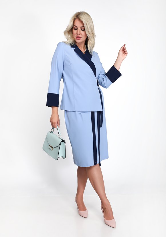 Жакет с контрастными манжетами шир.  580, рис. 4