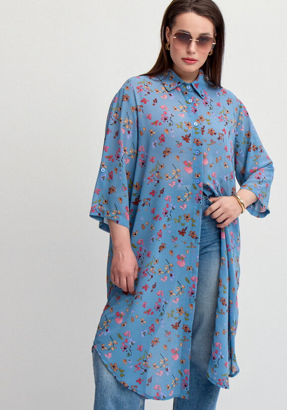 Рубашка с флористическим принтом шир.  580, рис. 23